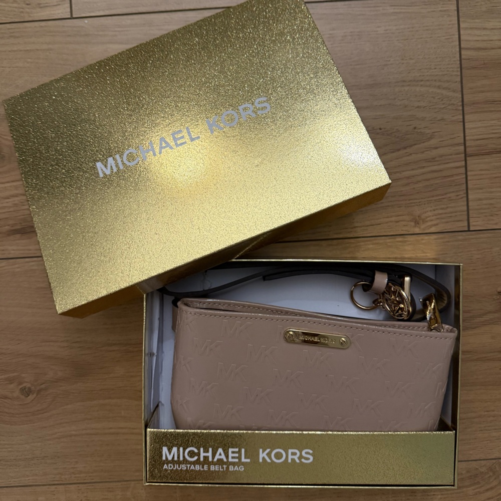 Michael Kors Blush Belt Bag with Gold Details